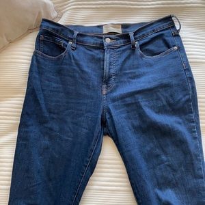 Everlane dark wash mid rise skinny jeans